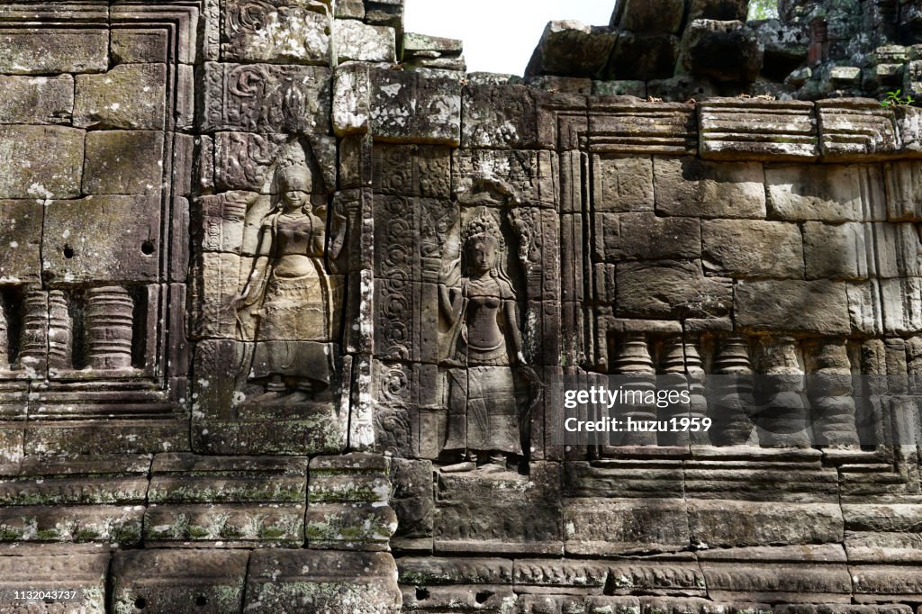Delicate relief of Banteay Kdei, Siem Reap, Cambodia