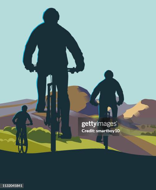 mountain bikes - bike track vector stock illustrations
