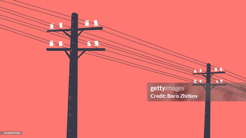 Two telegraph poles