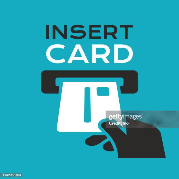 inserting a credit card - inserts stock illustrations