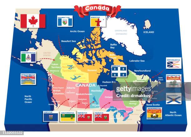 canada map und flags - hudson bay stock-grafiken, -clipart, -cartoons und -symbole