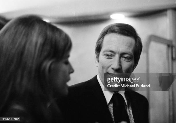 American singer Andy Williams with his wife, French singer and actress Claudine Longet at the Savoy Hotel in London on 7th November 1970.