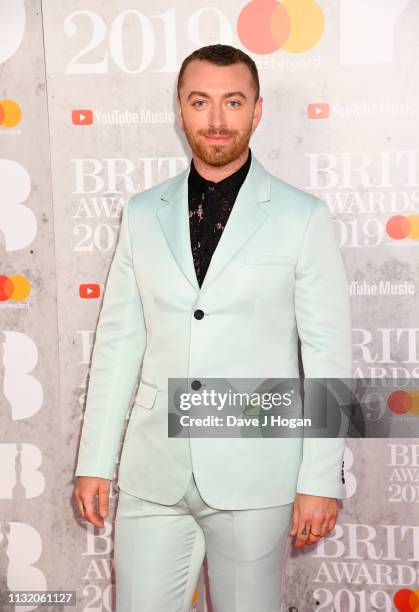 Sam Smith attends The BRIT Awards 2019 held at The O2 Arena on February 20, 2019 in London, England.