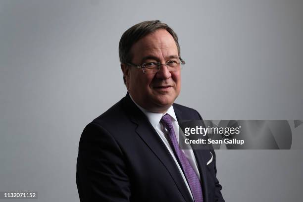 Armin Laschet, Deputy co-Chairman of the German Christian Democrats and Governor of North Rhine-Westphalia, poses for a brief portrait prior to...
