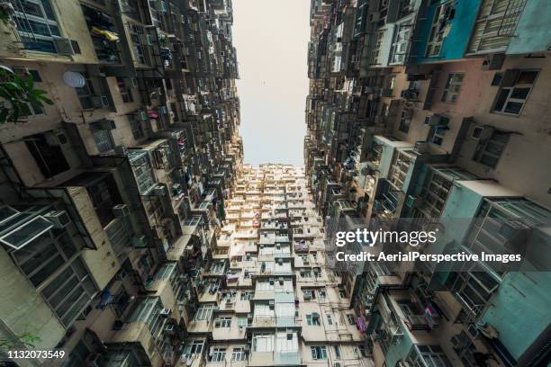 high density living in hong kong - population growth stock pictures, royalty-free photos & images