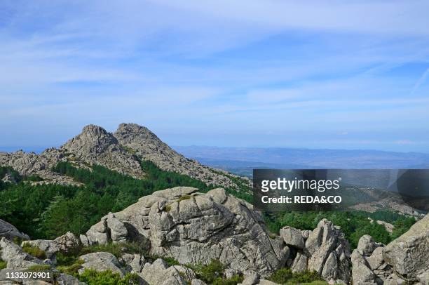 View on the monte Limbara mount. Tempio Pausania. Gallura. Sardinia. Italy. Europe.