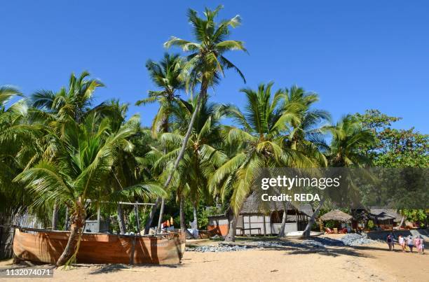 The beach of Ampangorinana. Island of Nosy Komba . Madagascar. Africa.