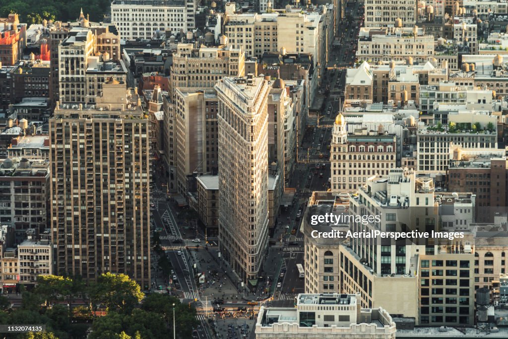 Flatiron Building and Aerial view in Manhattan