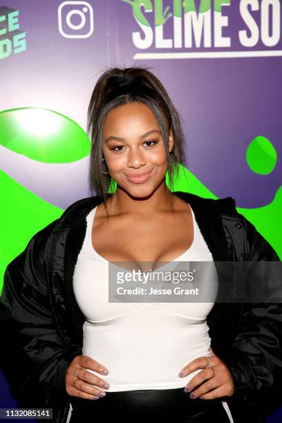 Nia Sioux attends the 2019 Nickelodeon Kids' Choice Awards Slime Soiree on March 22, 2019 in Venice, California.