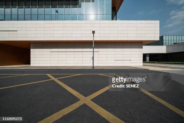 empty square by modern architectures - parking entrance stock pictures, royalty-free photos & images