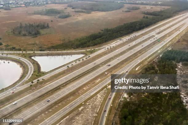 aerial view of interstate 75; fort myers, fl usa - fort myers stock pictures, royalty-free photos & images