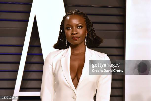 Danai Gurira attends the 2019 Vanity Fair Oscar Party at Wallis Annenberg Center for the Performing Arts on February 24, 2019 in Beverly Hills,...