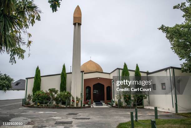 Al Noor mosque is pictured after being officially reopened following last weeks attack, on March 23, 2019 in Christchurch, New Zealand. 50 people...