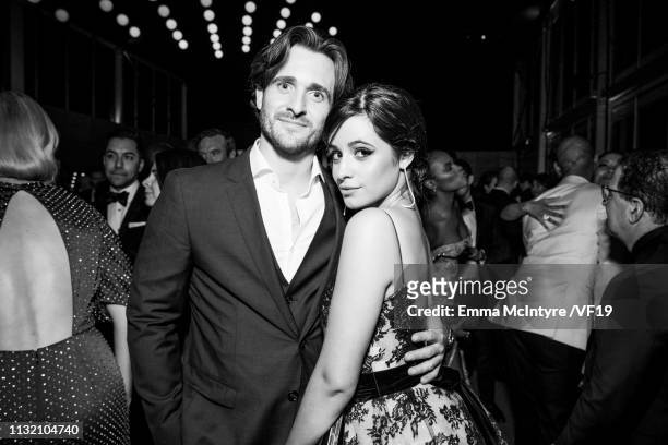 Matthew Hussey and Camila Cabello attend the 2019 Vanity Fair Oscar Party hosted by Radhika Jones at Wallis Annenberg Center for the Performing Arts...