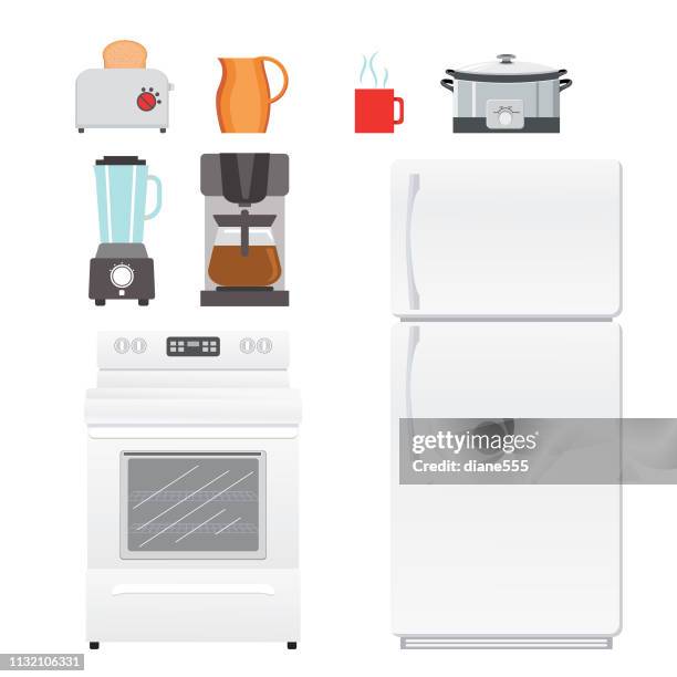 set of kitchen objects and appliances - liquidiser stock illustrations