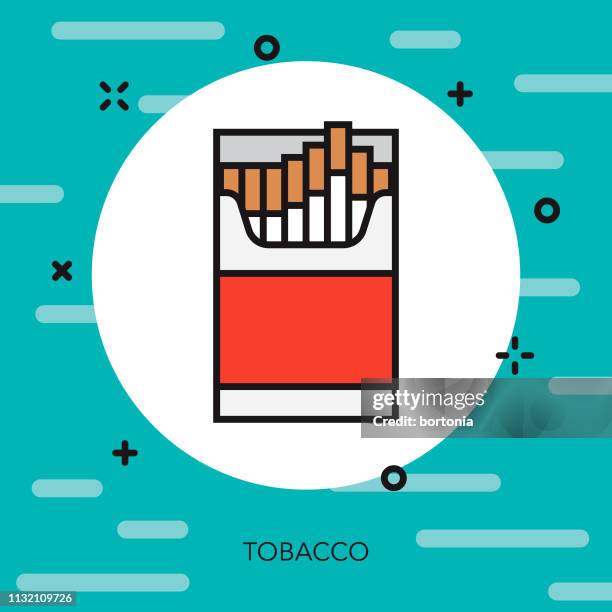 ilustraciones, imágenes clip art, dibujos animados e iconos de stock de icono de línea delgada de drogas de tabaco - paquete de cigarrillos