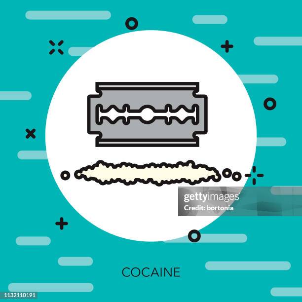 ilustrações, clipart, desenhos animados e ícones de ícone da linha fina das drogas da cocaína - cocaína