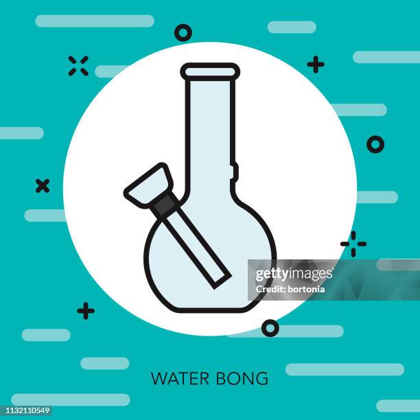 stockillustraties, clipart, cartoons en iconen met water bong drugs dunne lijn icoon - bong