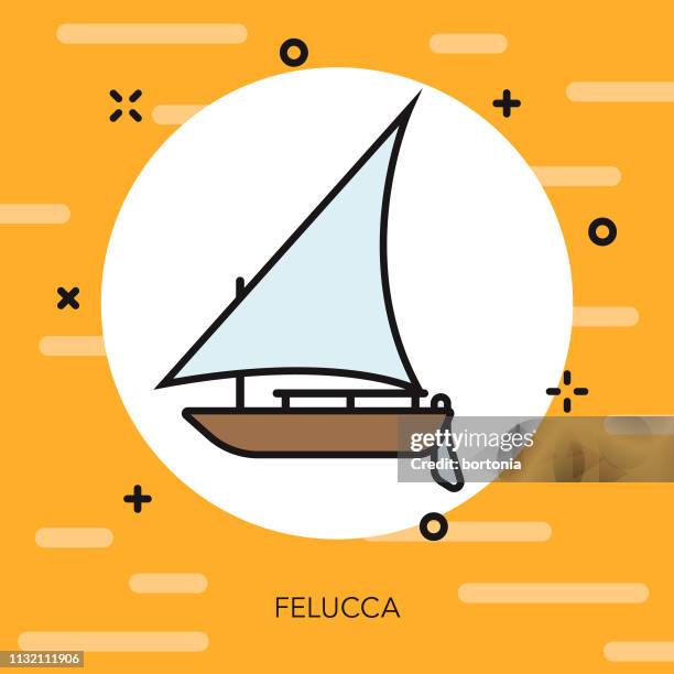 felucca egypt icon - river nile stock illustrations