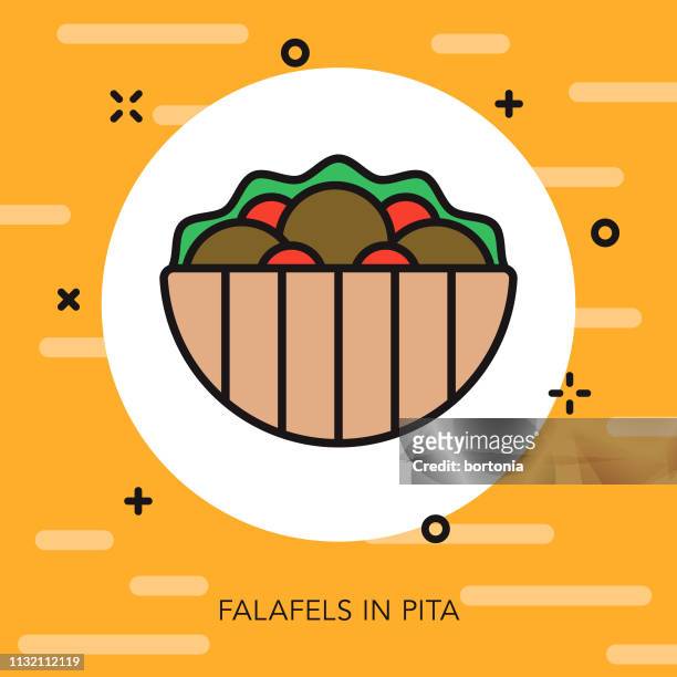 falafel pita egypt icon - middle east food stock illustrations
