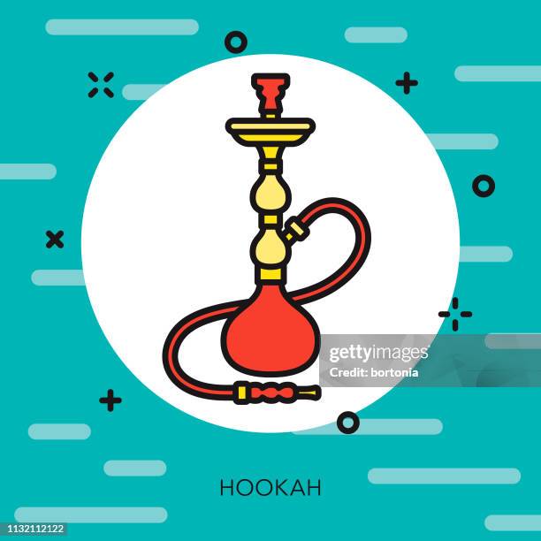 hookah drugs thin line icon - hookah stock illustrations