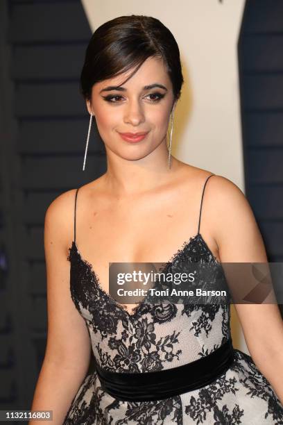 Camila Cabello attends the 2019 Vanity Fair Oscar Party hosted by Radhika Jones at Wallis Annenberg Center for the Performing Arts on February 24,...