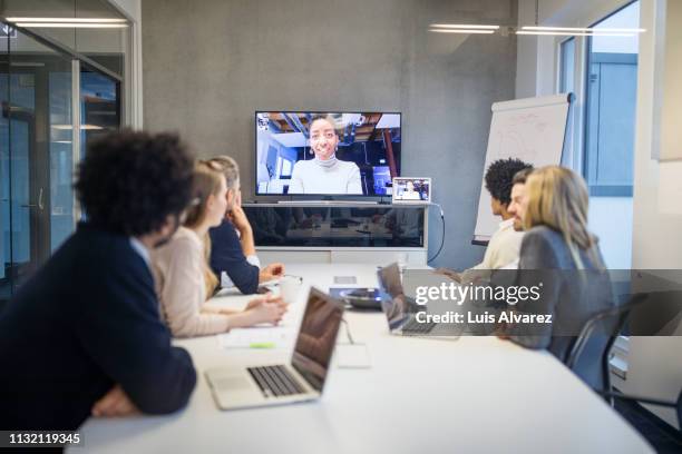 business team in video meeting - e learning background stock pictures, royalty-free photos & images