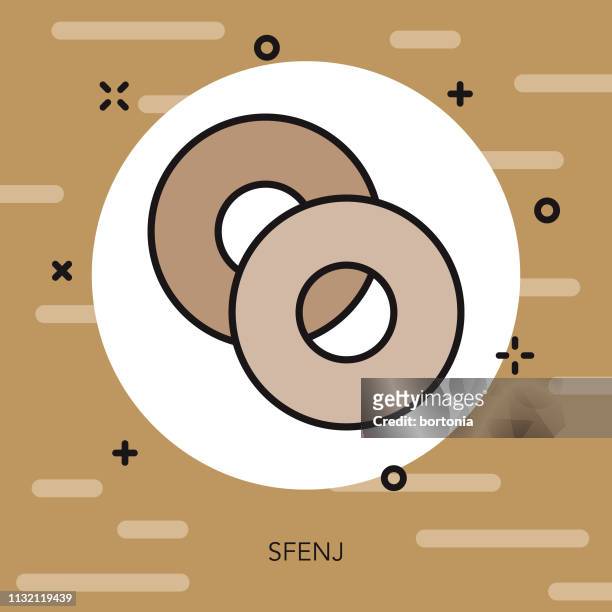 illustrations, cliparts, dessins animés et icônes de icône marocaine sfenj (donut) - sfenj