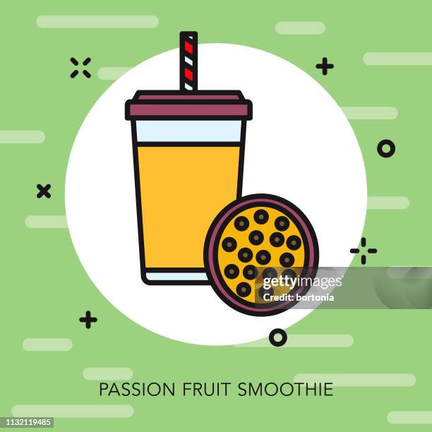passion fruit smoothie icon - passion fruit cocktail stock illustrations