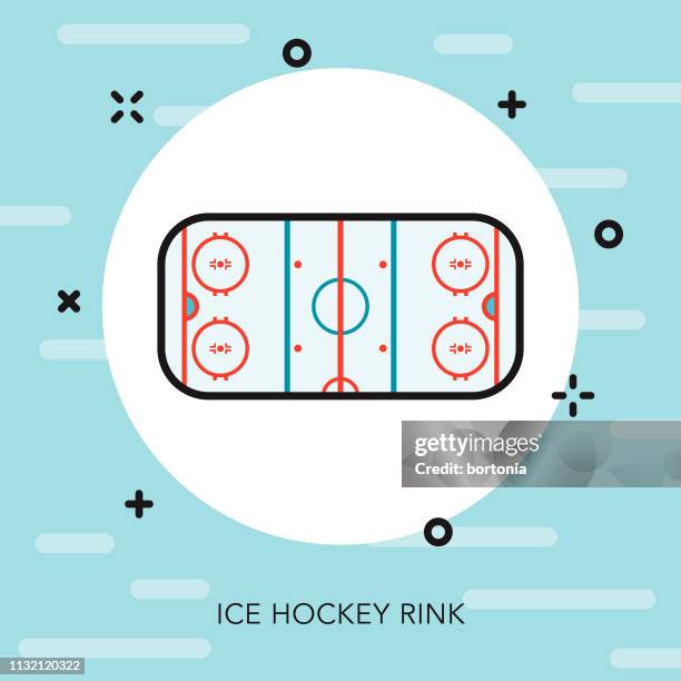 hockey rink winter sports icon - hockey rink stock illustrations