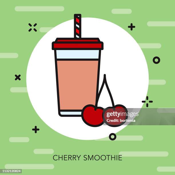 cherry smoothie icon - cherry smoothie stock illustrations