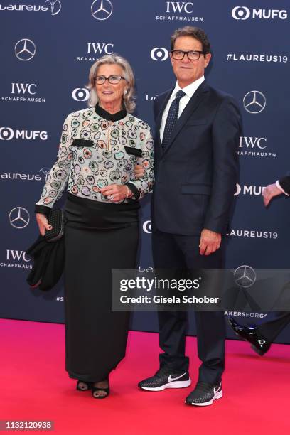 Laureus Ambassador Fabio Capello and Laura Ghisi during the Laureus World Sports Awards 2019 at Monte Carlo Sporting Club on February 18, 2019 in...