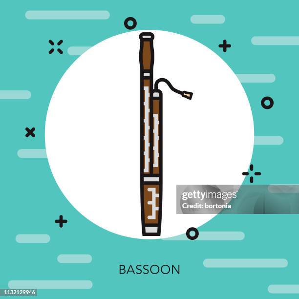 fagott musikinstrument ikone - bassoon stock-grafiken, -clipart, -cartoons und -symbole