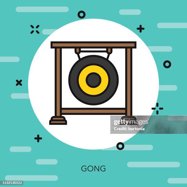 gong musical instrument icon - gong stock illustrations