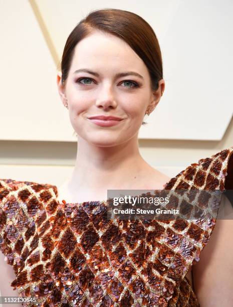 Emma Stone arrives at the 91st Annual Academy Awards at Hollywood and Highland on February 24, 2019 in Hollywood, California.