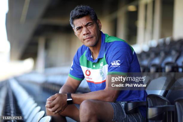 Warriors coach Stephen Kearney poses for a portrait during a Warriors media conference at Mount Smart Stadium on February 26, 2019 in Auckland, New...