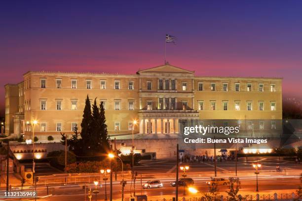 the greek parliament building - greek parliament stock pictures, royalty-free photos & images