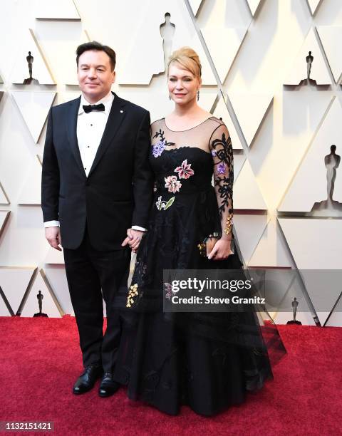 Mike Myers and Kelly Tisdale arrives at the 91st Annual Academy Awards at Hollywood and Highland on February 24, 2019 in Hollywood, California.