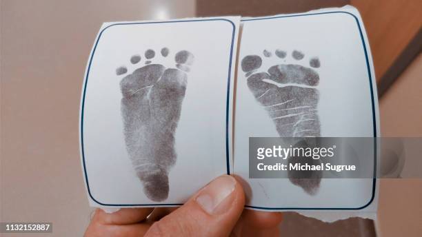 Newborn baby footprints.