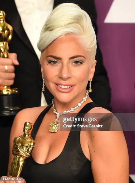 Lady Gaga poses at the 91st Annual Academy Awards at Hollywood and Highland on February 24, 2019 in Hollywood, California.