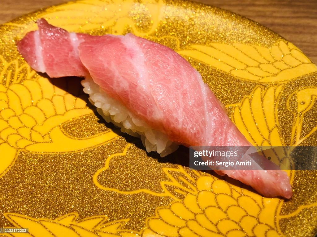 Chotoro fatty tuna belly nigiri