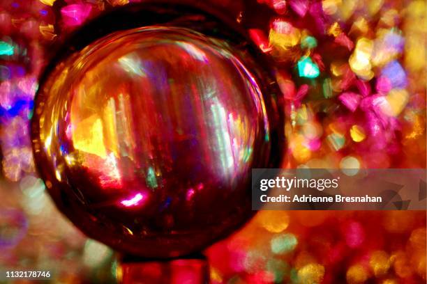 colors in the crystal ball - crystal ball stock-fotos und bilder