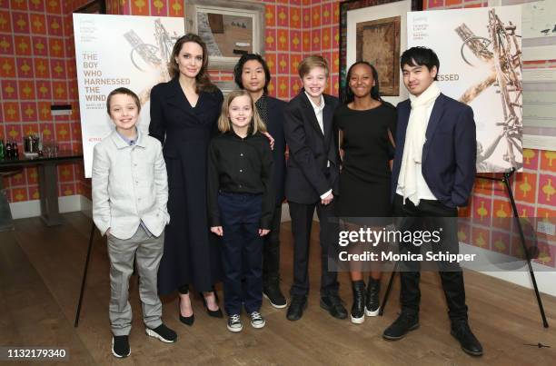 Angelina Jolie with children Knox Leon Jolie-Pitt, Vivienne Marcheline Jolie-Pitt, Pax Thien Jolie-Pitt, Shiloh Nouvel Jolie-Pitt, Zahara Marley...