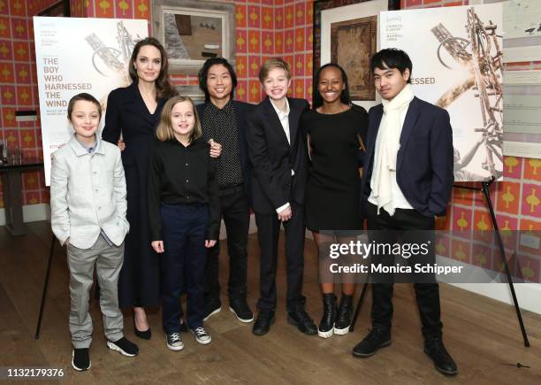 Angelina Jolie with children Knox Leon Jolie-Pitt, Vivienne Marcheline Jolie-Pitt, Pax Thien Jolie-Pitt, Shiloh Nouvel Jolie-Pitt, Zahara Marley...