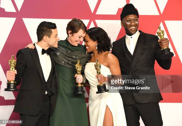 Rami Malek winner Best Actor in a Leading Role award for 'Bohemian Rhapsody', Olivia Colman winner Best Actress award for the film 'The Favourite,'...