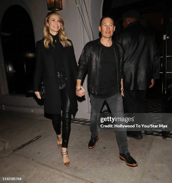 Stacy Keibler and Jared Pobre are seen on March 22, 2019 in Los Angeles.