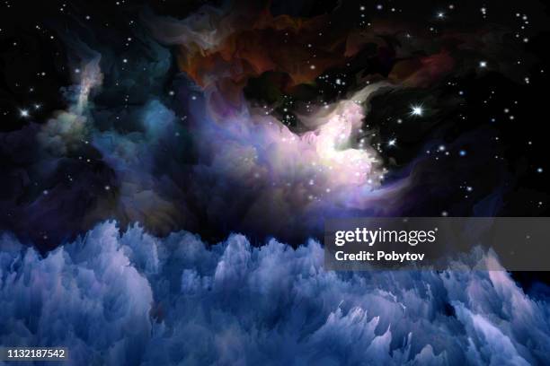 multicolored painted outer space - character creation stock illustrations