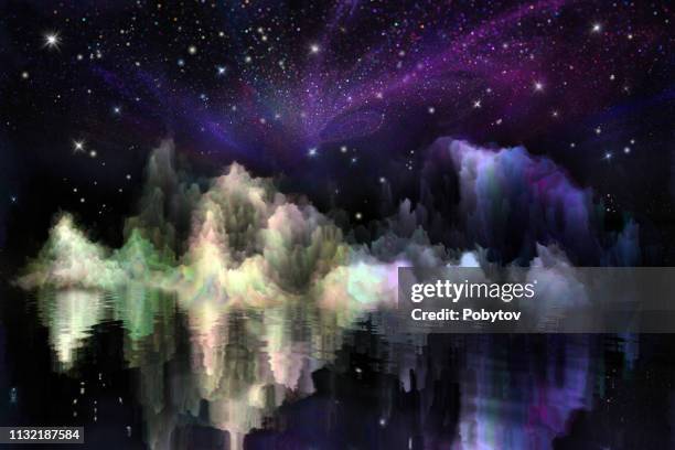 multicolored painted outer space - ocean texture stock illustrations