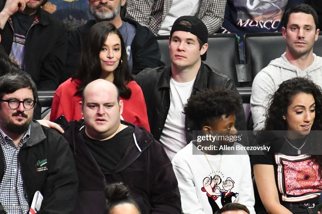 Celebrities At The Los Angeles Clippers Game