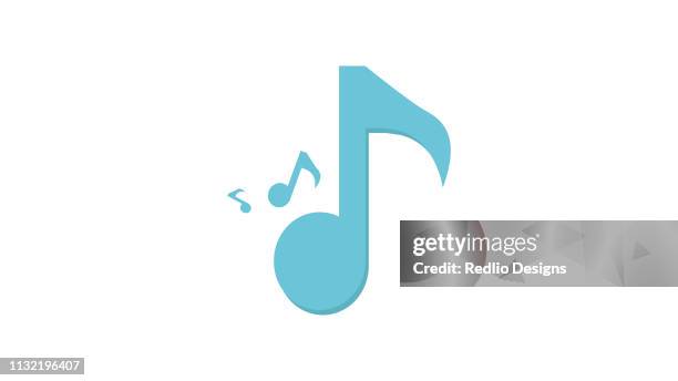 music notes line icon - music logo stock illustrations